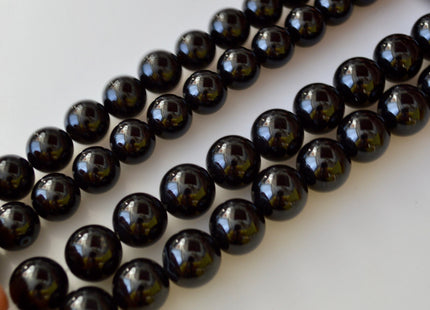 12mm 14mm Smooth Round Black Onyx Gemstone Beads 15.5 Inches #2136