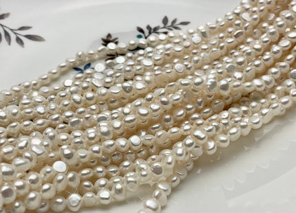 4-5 mm AAA Natural White Potato Nugget Freshwater Pearl Beads Genuine Freshwater Pearls Tiny White Nugget Cultured Seed Pearl Beads #1397
