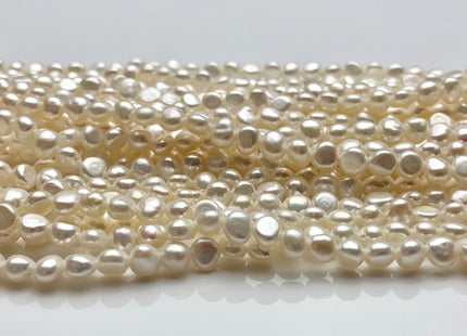4-5 mm AAA Natural White Potato Nugget Freshwater Pearl Beads Genuine Freshwater Pearls Tiny White Nugget Cultured Seed Pearl Beads #1397