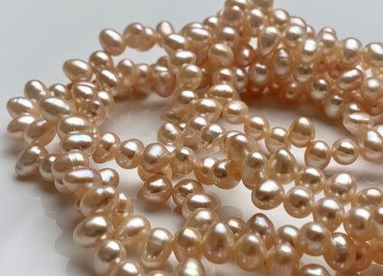 6x8 mm Natural Peach Pink Or Mauve Pink Top Drilled Oval/Rice Shape Freshwater Pearl Beads Genuine Dancing Freshwater Pearls #P1051