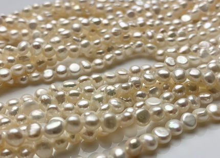 4-5 mm AAA Natural White Potato Nugget Freshwater Pearl Beads Genuine Freshwater Pearls Tiny White Nugget Cultured Seed Pearl Beads #1397