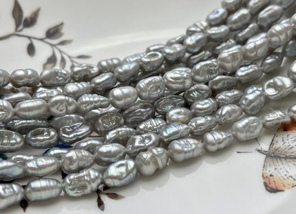 6-7x8-12 Gray Color Keshi Nugget Freshwater Pearl Beads Very Rare Genuine Freshwater Small Keshi Rice Nugget Pearls #P1896