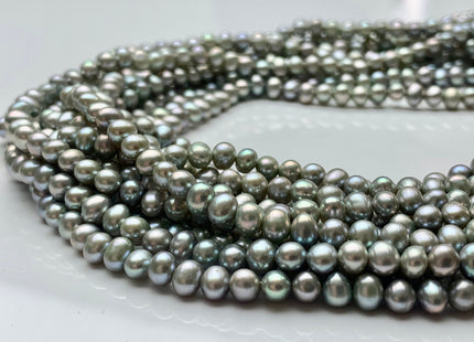 4 mm Rare Grayish Sage Green Small Potato Freshwater Pearl Beads Sage Green Color Genuine Freshwater Potato Seed Pearl #1237