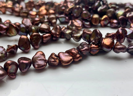 7-8 mm OR 10-11 mm Bronze Color Keshi Freshwater Pearl Nugget Beads Dark Brown Keshi Nugget Pearls Genuine Keshi Nugget Pearls #1200