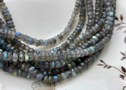 BEST DEAL 5 mm Or 6 mm AAA Good Quality Natural Rainbow Labradorite Natural Color Beads Faceted Rondelle Shape 10 Inches #2125