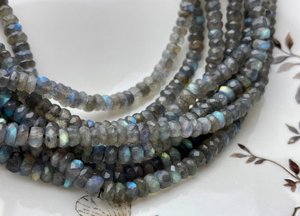 BEST DEAL 5 mm Or 6 mm AAA Good Quality Natural Rainbow Labradorite Natural Color Beads Faceted Rondelle Shape 10 Inches #2125