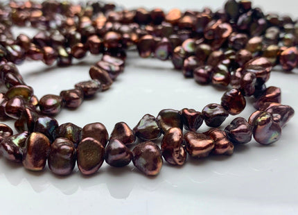 7-8 mm OR 10-11 mm Bronze Color Keshi Freshwater Pearl Nugget Beads Dark Brown Keshi Nugget Pearls Genuine Keshi Nugget Pearls #1200