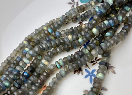 BEST DEAL 5 mm Or 6 mm AAA Good Quality Natural Rainbow Labradorite Natural Color Beads Faceted Rondelle Shape 10 Inches #2125