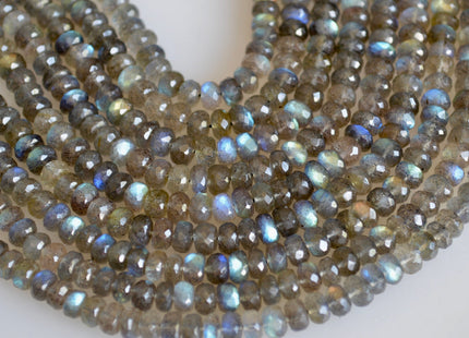 BEST DEAL 5 mm Or 6 mm AAA Good Quality Natural Rainbow Labradorite Natural Color Beads Faceted Rondelle Shape 10 Inches #2125