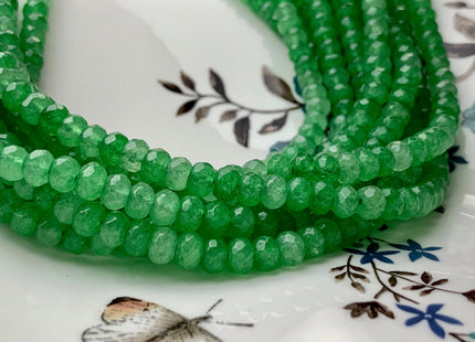 BEST DEAL 4x6 mm Faceted Rondelle Aventurine Green Color Agate Gemstone Beads Genuine Agate Gemstone Loose Beads 14 Inches Strand #2773