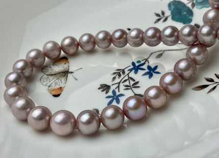 10-11.5mm AAAAA Very Rare Natural Dark Mauve Pink Freshwater Round Edison Pearl Bead High Luster Genuine Purple Edison Pearl 38 Beads #P1892