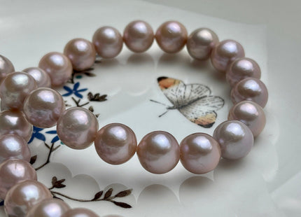 10-11.5mm AAAAA Very Rare Natural Mauve Pink Freshwater Round Edison Pearl Bead High Luster Genuine Purple Edison Pearl 38 Beads #P1893