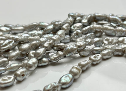 6-7x8-12 Gray Color Keshi Nugget Freshwater Pearl Beads Very Rare Genuine Freshwater Small Keshi Rice Nugget Pearls #P1896
