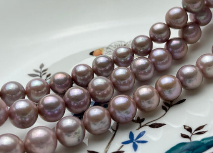 10-11.5mm AAAAA Very Rare Natural Dark Mauve Pink Freshwater Round Edison Pearl Bead High Luster Genuine Purple Edison Pearl 38 Beads #P1892