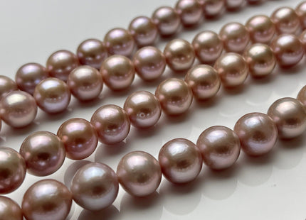 10-11.5mm AAAAA Very Rare Natural Mauve Pink Freshwater Round Edison Pearl Bead High Luster Genuine Purple Edison Pearl 38 Beads #P1893