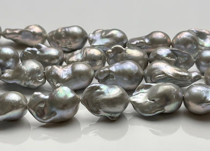 15-18x20-26 mm AAA Jumbo Gray Baroque Freshwater Pearl Beads Cultured Gray Baroque Genuine Freshwater Baroque Pearls 16-17 Beads #P1785