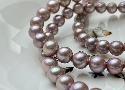 10-11.5mm AAAAA Very Rare Natural Dark Mauve Pink Freshwater Round Edison Pearl Bead High Luster Genuine Purple Edison Pearl 38 Beads #P1892