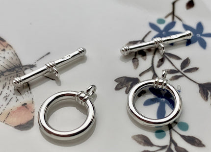 13x15 mm 925 Sterling Silver Toggle Clasp Genuine 925 Sterling Silver Toggle Findings With Round Rope Shape Design DIY Jewelry #10126
