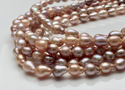 7x8-10mm AAAA Natural Mixed Pink Mauve High Luster Baby Edison Baroque Freshwater Pearls Beads Genuine Quality Tear Drop Edison Pearl #P1668