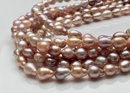7x8-10mm AAAA Natural Mixed Pink Mauve High Luster Baby Edison Baroque Freshwater Pearls Beads Genuine Quality Tear Drop Edison Pearl #P1668
