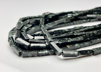 4-5x13 mm Cuboid Tube Shape Black Green African Turquoise Gemstone Beads Turquoise Gemstones Loose Beads 15.5 Inches Strand #3860