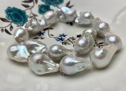 15-20x24-30 mm AAA Jumbo Size Freshwater Baroque Pearl Beads Genuine High Luster And Quality Natural White Baroque Pearls #1546