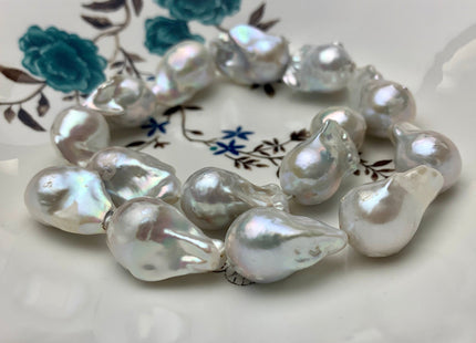 15-20x24-30 mm AAA Jumbo Size Freshwater Baroque Pearl Beads Genuine High Luster And Quality Natural White Baroque Pearls #1546