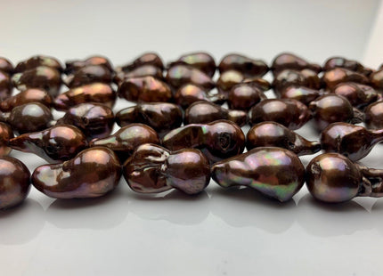 12x20 mm AA Chocolate Brown Freshwater Pearl Beads Genuine Freshwater Baroque Pearls #1373