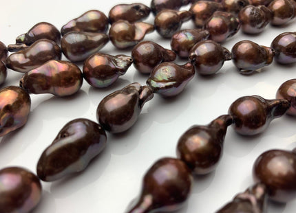 12x20 mm AA Chocolate Brown Freshwater Pearl Beads Genuine Freshwater Baroque Pearls #1373