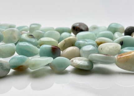 10-12x12-15mm Natural Brown And Blue Color Amazonite Gemstone Irregular Nugget Beads Genuine Amazonite Irregular Nugget Gemstone Beads #3848
