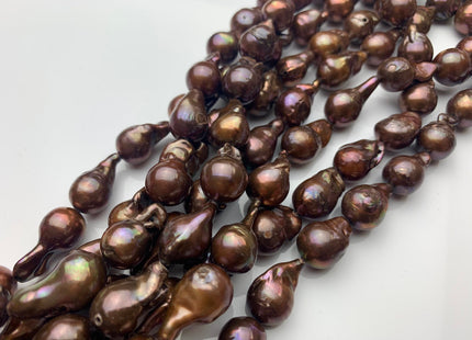 12x20 mm AA Chocolate Brown Freshwater Pearl Beads Genuine Freshwater Baroque Pearls #1373