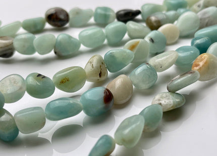10-12x12-15mm Natural Brown And Blue Color Amazonite Gemstone Irregular Nugget Beads Genuine Amazonite Irregular Nugget Gemstone Beads #3848