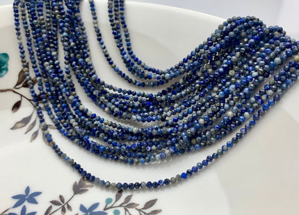 BEST DEAL 2.5 mm Natural Faceted Round Lapis Gemstone Beads Genuine Natural Lapis Gemstone Loose Beads 15.5 Inches Strand #2531
