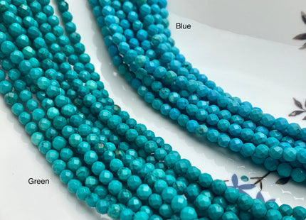 4 mm Faceted Round Blue Green Turquoise Beads Highly Polished Gemstone Loose Beads 15.5 Inches Strand #3252