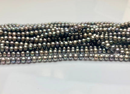 3.5-4 mm AAA Abalone Gray Color Potato Freshwater Pearl Beads Genuine High Luster With Iridescent Gray Color Freshwater Seed Pearls #1531