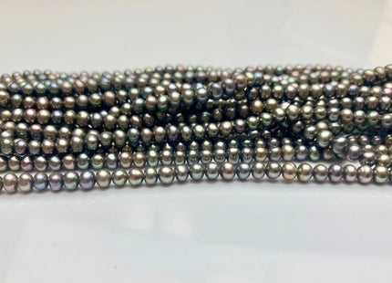 3.5-4 mm AAA Abalone Gray Color Potato Freshwater Pearl Beads Genuine High Luster With Iridescent Gray Color Freshwater Seed Pearls #1531