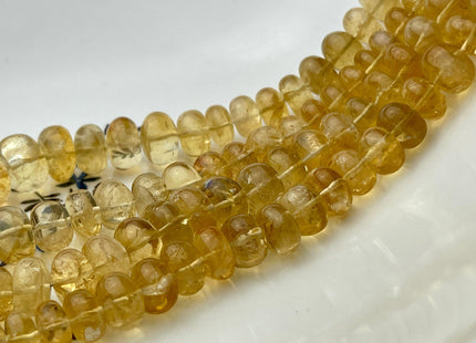 10-12 mm 100% Natural Smooth Rondelle Citrine Gemstone Beads Quality Natural Translucent Yellow Citrine Beads 8 Inches Strand # 4226