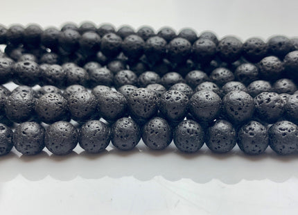 6mm 8mm 10mm Lava Round Beads Black Color Organic Volcanic Rock Stone Beads 15.5 Inches Strand #2898