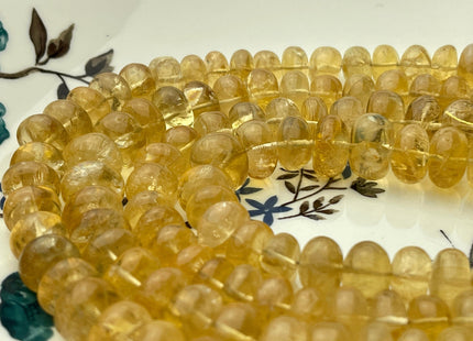 10-12 mm 100% Natural Smooth Rondelle Citrine Gemstone Beads Quality Natural Translucent Yellow Citrine Beads 8 Inches Strand # 4226