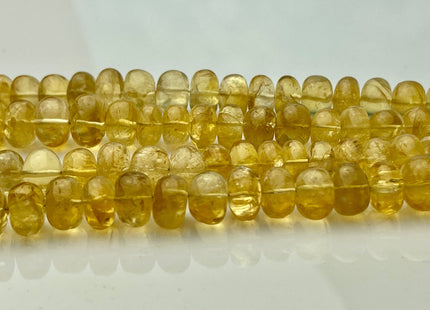 10-12 mm 100% Natural Smooth Rondelle Citrine Gemstone Beads Quality Natural Translucent Yellow Citrine Beads 8 Inches Strand # 4226