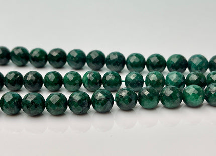 One Piece 8-9 mm Natural Emerald Gemstone Beads Faceted Round Shape Genuine Green Emerald Gemstone Bead #4164