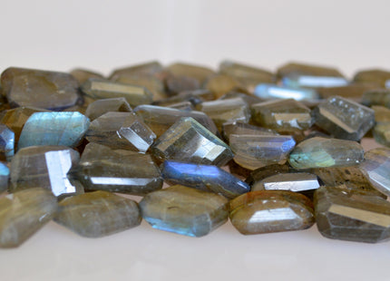 Natural Semi Precious Gemstone Rainbow Labradorite Beads Natural Color Diamond Cutting Flat Irregular Shape 10 Inch # 2084