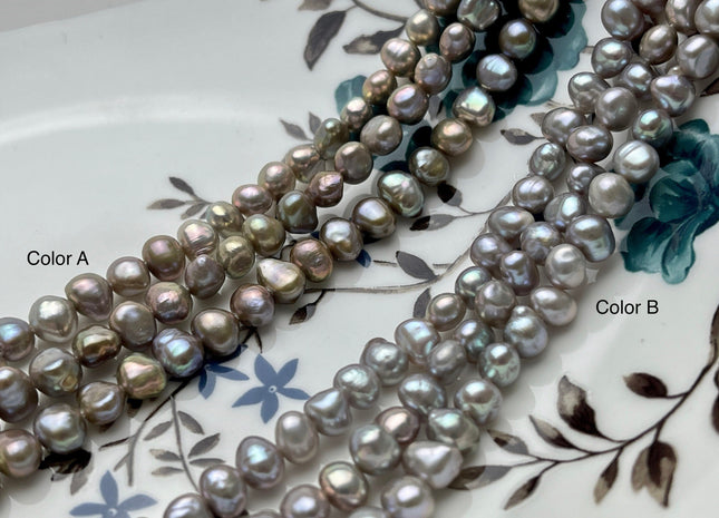 5-6 mm AA Freshwater Pearl Nugget Freshwater Pearl Beads Genuine Pinkish Gray Color High Luster Potato Nugget Pearls 69 Beads #P1907
