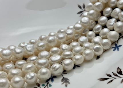 10x11-12 mm AA Natural White Potato Nugget Freshwater Pearl Beads Genuine Natural White Smooth Freshwater Pearl Nuggets 35 Beads #P2044