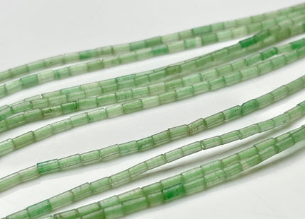 2x4 mm Tube Shape Natural Aventurine Gemstone Beads Genuine Light Green Aventurine Gemstones Loose Spacer Beads 15.5 Inches Strand #3909