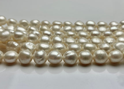 10x11-12 mm AA Natural White Potato Nugget Freshwater Pearl Beads Genuine Natural White Smooth Freshwater Pearl Nuggets 35 Beads #P2044