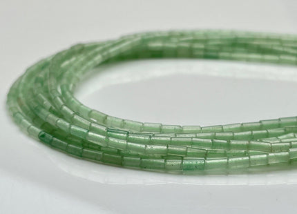 2x4 mm Tube Shape Natural Aventurine Gemstone Beads Genuine Light Green Aventurine Gemstones Loose Spacer Beads 15.5 Inches Strand #3909