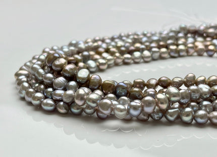 5-6 mm AA Freshwater Pearl Nugget Freshwater Pearl Beads Genuine Pinkish Gray Color High Luster Potato Nugget Pearls 69 Beads #P1907