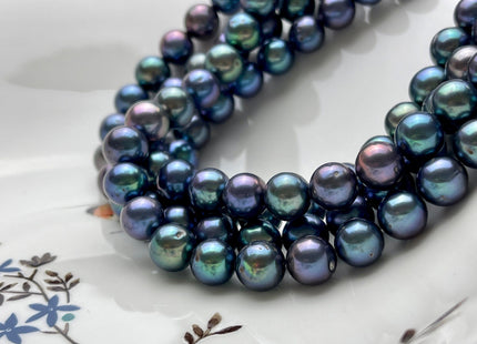9-10 mm AAA Peacock Semi-Round Freshwater Pearls, Genuine Freshwater Pearl Beads, Lustrous Cultured Freshwater Pearls #1057