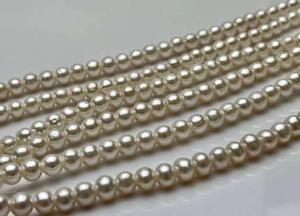 6 mm AAA Extra Shiny Natural White Perfect Round Freshwater Pearls Genuine Natural Large Hole Pearl High Luster White Bridal Pearls #P2225